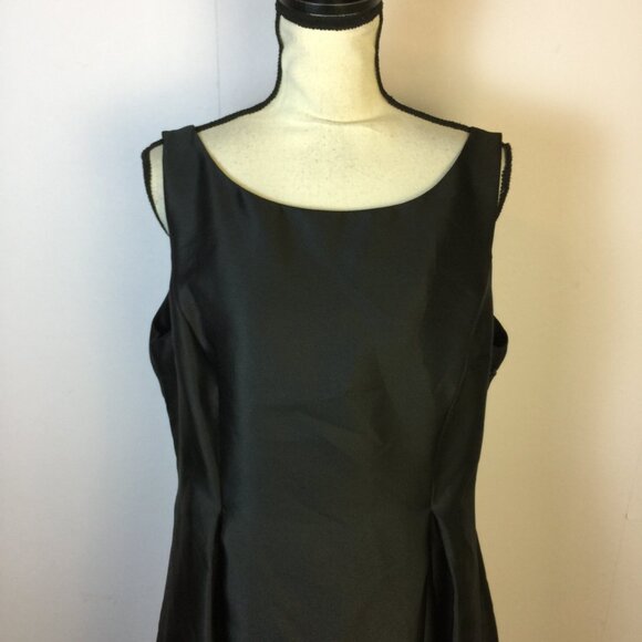 New! Adrianna Papell Arcadia High Low Ball Gown Dress 16 Womans Black Pocket - Picture 10 of 13